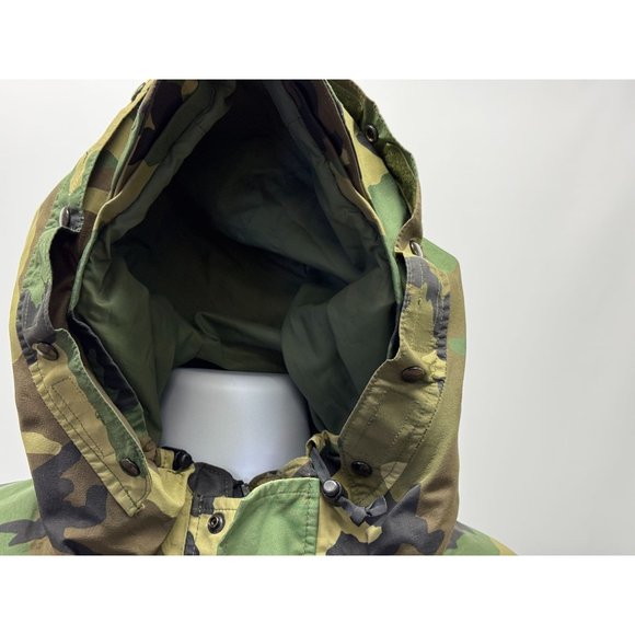 US Military ECWCS Cold Weather Parka Field Jacket Woodland Camo Large Short - Picture 8 of 12